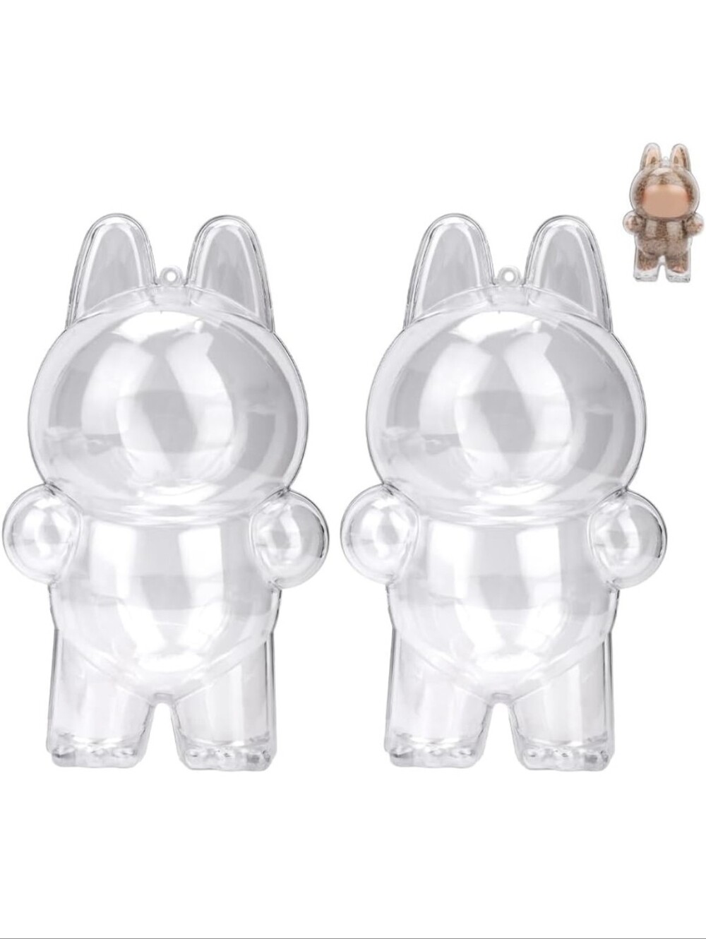 LaBubu Clear Plastic Storage Containers - Set of 2